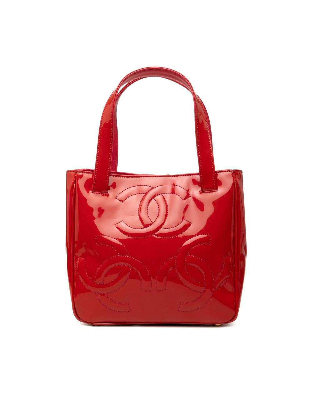 Chanel Patent Triple Cc Tote Pre-Loved #351305C12B